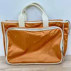 courreges/クレージュ トートバッグ ハンドバッグ オレンジ/ホワイト 総柄 ロゴ レディース[ON01029]のサムネイル
