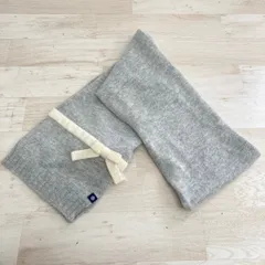 GAP/ギャップ マフラー グレー×ホワイト リボンデザイン ニットマフラー/ストール スノーマークタグ[OZ02443]のサムネイル