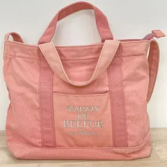 MAISON DE REEFUR/メゾンドリーファー 2WAY トートバッグ/ショルダーバッグ ピンク キャンバス ロゴ刺繍[ON01074]のサムネイル