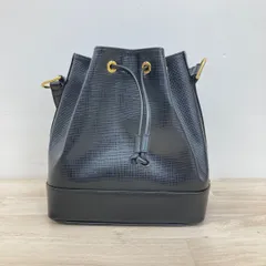極美品 marie claire/マリクレール 巾着型 ショルダーバッグ ブラック/黒 ゴールド金具 レディース 型押し デザイン[OA05053]のサムネイル