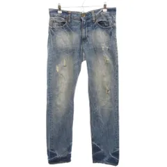 ローリーズファーム LOWRYS FARM デニムパンツ ジーンズ M ライトブルー ダメージ加工 ストレート フルレングス /TL ■ECF006のサムネイル