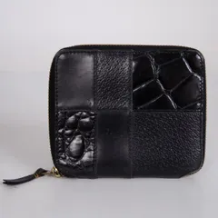 コムデギャルソンCOMME des GARCONS パッチワークラウンドジップウォレット 黒のサムネイル