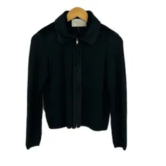 HARRODS(ハロッズ) ブルゾン サイズ42 XL レディース - 黒 長袖/ニット/ジップアップ/春/秋のサムネイル