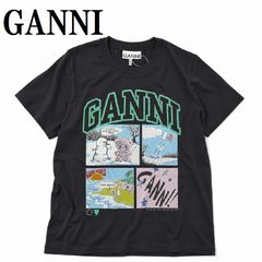 ガニー GANNI A1050070 252 XS S M L Tシャツ 半袖 ロゴ プリント おしゃれ ウィメンズ レディース ファントム