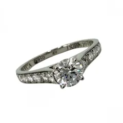 ヴァンクリーフ＆アーペル 指輪 レディース リング ロマンス ソリティア アクセサリー ジュエリー Van Cleef & Arpels Pt950プラチナ    ダイヤモンド0.41ct 約9号 約2.6g 美品【中古品】のサムネイル