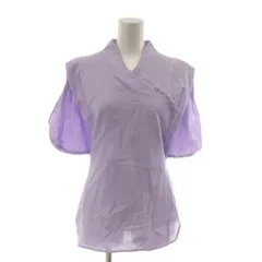 マメクロゴウチ  Mame Kurogouchi 22SS Crepe Buttoned VNeck Top クレープボタンドVネックトップ シャツ ブラウス 1 紫 パープル 半袖 MM22SS-SH041 /RRのサムネイル
