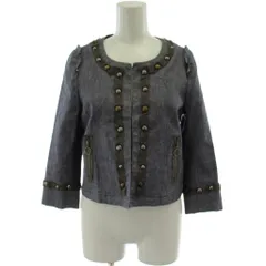 ランバンオンブルー LANVIN en Bleu ノーカラージャケット デニム 36 グレー 長袖 /GGのサムネイル