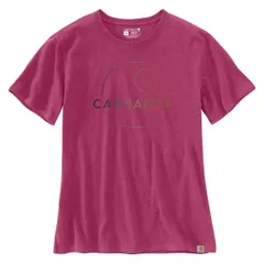 カーハート レディース トップス シャツ プラスサイズ Carhartt 105600 Plus Loose Fit HeavyweightShirt Short Sleeve Beet Red Heのサムネイル