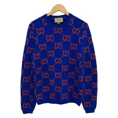 GUCCI(グッチ) 長袖セーター サイズS メンズ美品  674042 ブルー×レッド 長袖//冬物のサムネイル