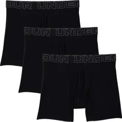 アンダーアーマー メンズ アンダーウェア ボクサーパンツ Under Armour Boxerjock PerformanceTech Boxer Briefs 3Pack 6 Black ブラックのサムネイル