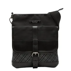 バーバリーブラックレーベル チェック 斜め掛け ショルダーバッグ ブラック グレー レザー ナイロン レディース BURBERRY BLACK LABEL【1-0278583】のサムネイル