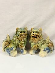 陶器製 獅子 置物 2体セット - メルカリ