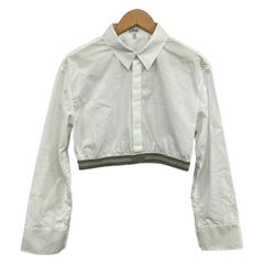 ロエベLOEWE クロップド丈 長袖シャツ ホワイト 34 - メルカリ
