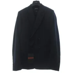 ゼニア Zegna タグ付き テーラードジャケット ダブル サイドベンツ 8-50C 紺 ネイビーのサムネイル