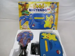  【まとめ売り 中古品】 ゲーム NINTENDO 64 本体 NUS-101 ポケモン ピカチュウ ブルー 動作品 箱周辺機器付きのサムネイル