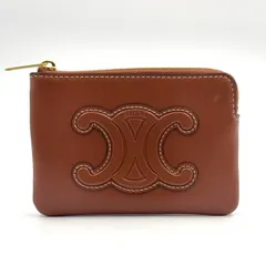 【新着】CELINE トリオンフ コインケース レザー ブラウン カードケース ゴールドのサムネイル
