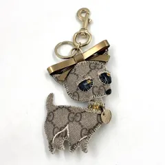 【新着】GUCCI グッチョリ チワワ GGプラス レザー、PVC ベージュ キーホルダー ゴールドのサムネイル
