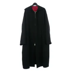 ワイズフォーメン Y's for men ヨウジヤマモト 90s ウールギャバ フーデッドコート ダブルジップ M 黒 ブラック MI-C08-115のサムネイル