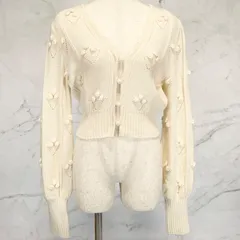 mame kurogouchi　マメクロゴウチ　Bubble Pattern Cropped Knitted Cardigan　バブルパターン　クロップド　ニット　カーディガン　ウール　コットン　1サイズ　MM22PF-KN725のサムネイル