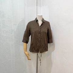 ☆日本製 Blue Trick 藍染 インディゴ ジャガード シャツ ブラウス 
