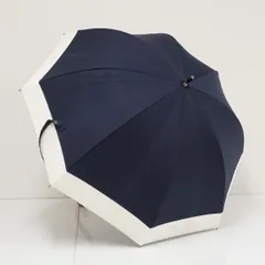 完全遮光日傘 芦屋ロサブラン USED美品 ショートサイズ コンビ ネイビー アイボリー UV 遮光 遮熱 50cm S4278のサムネイル