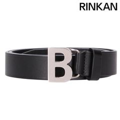 BALENCIAGA(バレンシアガ) レザー ベルト スクエアバックル ブラック