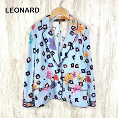 LEONARD レオナール 花 総柄 メッシュ テーラードジャケット ブルーのサムネイル