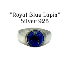 【夜空を映す】 ラピスラズリ 天然石 Silver 925 銀製 Design Ring シルバー デザイン リング 13号 レディース クラシック 一点もののサムネイル