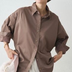24ssプラージュ コットン シャツ 長袖 くすみピンク 洗える - メルカリ