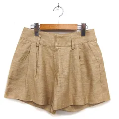ロペ ROPE ショートパンツ タック リネン混 ジップフライ ワイド 7 ベージュ /NT22のサムネイル