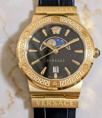 稼働 VERSACE 腕時計 メデューサ ゴールド ブラック コンビ 3844
