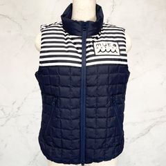 muta MARINE ムータマリン ダウンベスト ボーダー切替 相良刺繍 ロゴ
