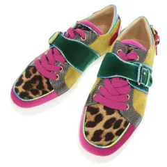 未使用 クリスチャンルブタン MICHAELOW FLAT VELVET レオパード柄 サイズ40 ハラコ ベルベット スエード マルチカラー スニーカー 0533 Christian Louboutin メンズのサムネイル