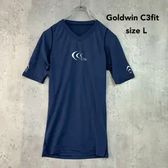 Goldwin C3fit ゴールドウイン シースリーフィット L コンプレッション 半袖 インナー シャツ ネイビー Vネック トレーニング ランニング フィットネス マラソン ゴルフ 日本製 K3F9101K ★ ■◆のサムネイル