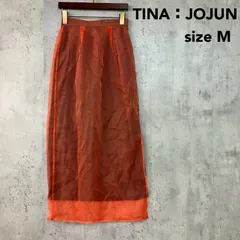 tina:JOJUN ティーナジョジュン オーガンジーHラインスカート オレンジ Mサイズ ロングスカート タイトスカート シアー 透け感 スリット入り 大人可愛い きれいめ カジュアル フェミニン 春 夏 レイヤード ★ ■◆aのサムネイル