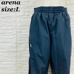 arena アリーナ ウインドブレーカーパンツ L ナイロンパンツ ジャージ 日本製 トレーニングパンツ 裏メッシュ ブラック レッド スポーツウェア メンズ 【011604】のサムネイル