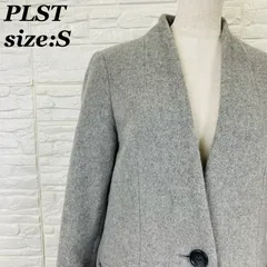 PLST プラステ ノーカラー チェスターコート S グレー ウール ロングコート レディース 通勤  オフィス  きれいめ  シンプル  秋冬 【011607】のサムネイル