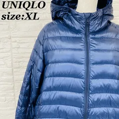 UNIQLO ユニクロ ウルトラライトダウン パーカ XL ネイビー ダウンジャケット フード付き メンズ 【011609】のサムネイル