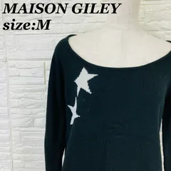MAISON GILEY 星柄 ニット M ブラック ボートネック 長袖 レディース メゾンギリフィー 長袖 セーター  アクリルニット  カジュアル 【011610】のサムネイル