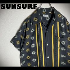 極美品】SUNSURF アロハシャツ 半袖 開襟 幾何学 モダン 黒 XL - メルカリ