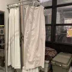 【東あずま店　併売品】　PLST　ワンピース　べージュ　Mサイズ 38 9号　long　ノースリーブ　ロング　無地　お呼ばれ　デート　オフィスカジュアル　食事会　可愛い　お出かけ　上品のサムネイル