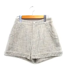 ロペ ROPE ショートパンツ フリンジ ツイード コットン 36 アイボリー 白 /KT10のサムネイル