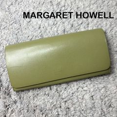 マーガレットハウエルアイデア 長財布 フラップ レザー オリーブ 