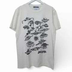 モスキーノ MOSCHINO 美品 Tシャツ 半袖 UFO プリント ホワイト USA38 Lサイズ相当のサムネイル