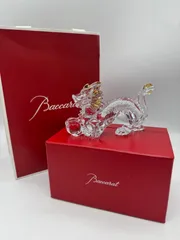 【未使用】 Baccarat バカラ 十二支 辰 龍 ドラゴン クリスタル 置物 ゴールド P3429のサムネイル