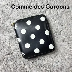 COMME des GARCONS コムデギャルソン 二つ折り財布 ラウンドファスナー ポルカドット ブラックのサムネイル
