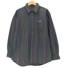 ダンロップ DUNLOP ロゴ刺繍 マルチストライプ L/S シャツ メンズ import：L のサムネイル