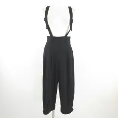 ビバユー VIVA YOU サロペット ロングパンツ タック 黒 M *A531のサムネイル
