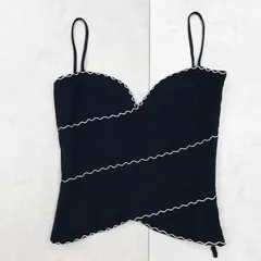GIORGIO ARMANI ジョルジオアルマーニ ビスチェ キャミソール トップス レーヨン ネイビー イタリア製 レディース 38 b02368のサムネイル