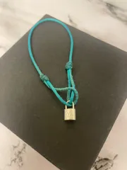【ブルー】38LOUIS VUITTON ルイ・ヴィトン パドロックチャーム付きブレスレット ブラスレ・ロックイット SV925のサムネイル